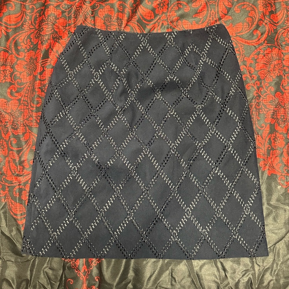 Petite Sophisticate Diamond Eyelet Pencil Skirt